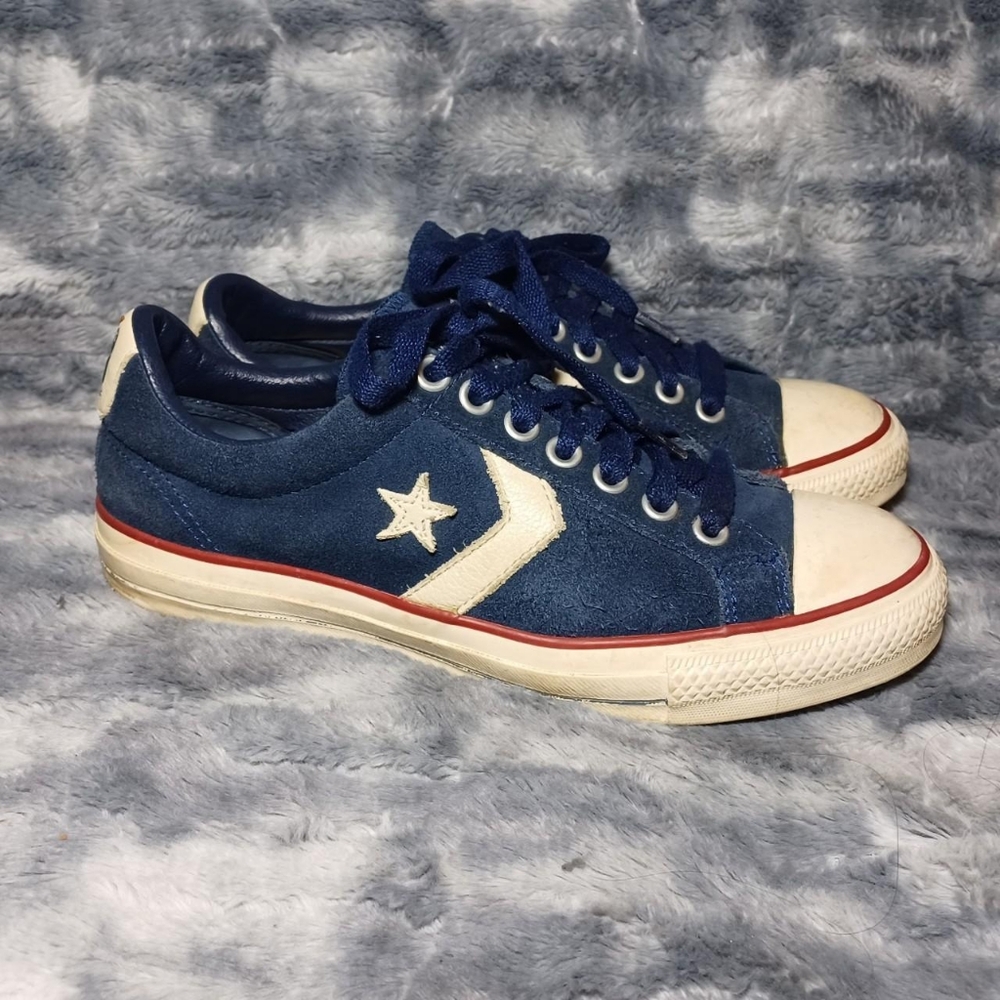 Blue Converse Star Suede Shoes